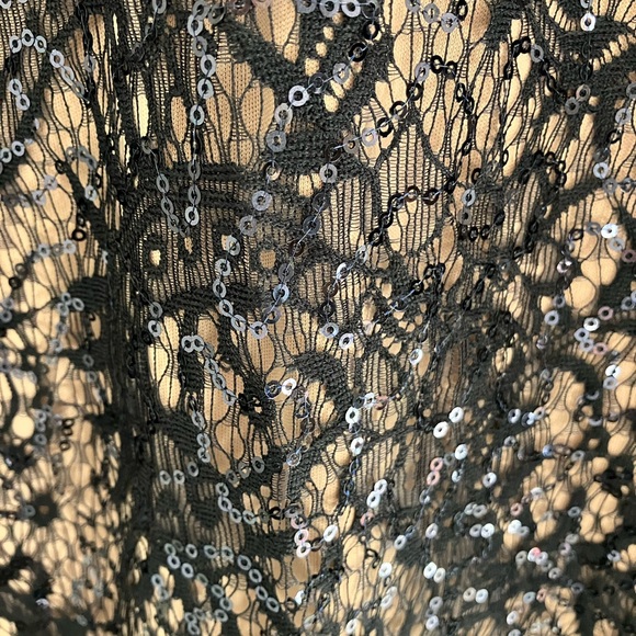 Nightway Collections Navy Sequin Cap Sleeve Dress Size 6P - Picture 4 of 7